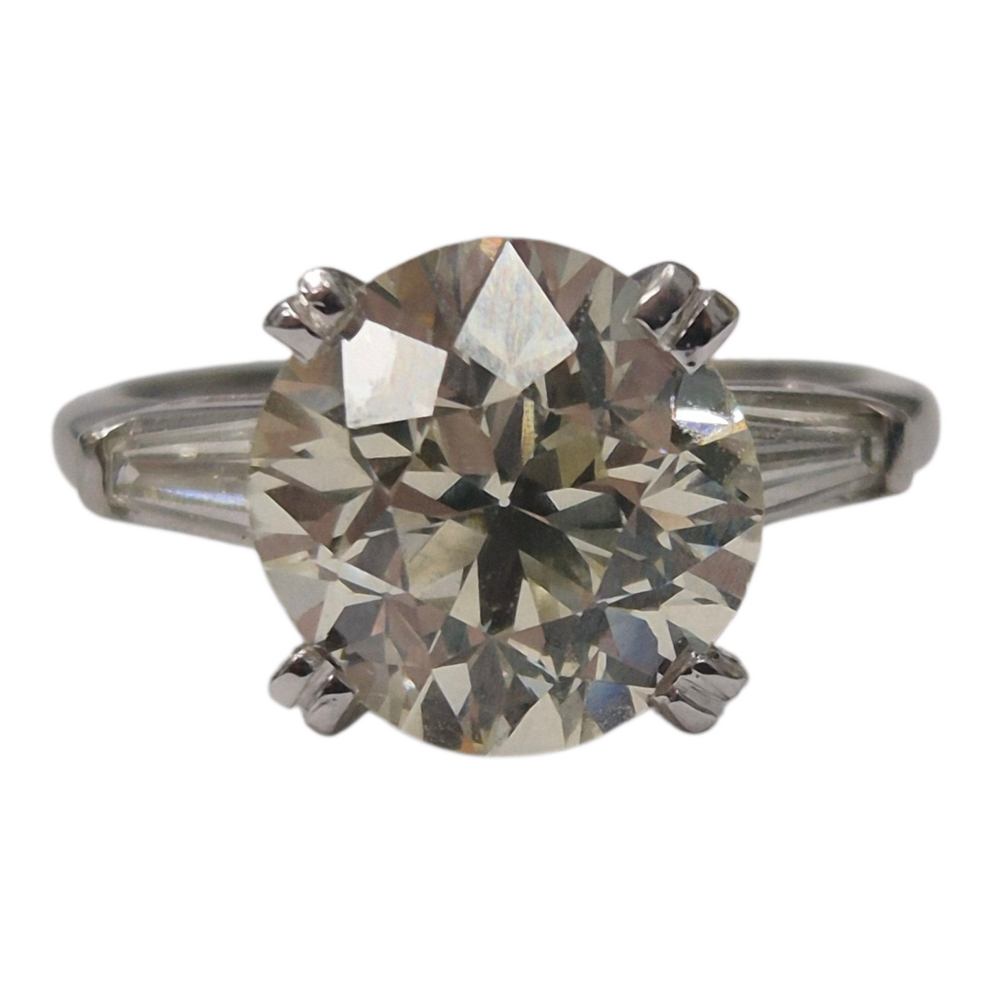 Platinum Tapered Baguette Diamond 3 Stone Ring