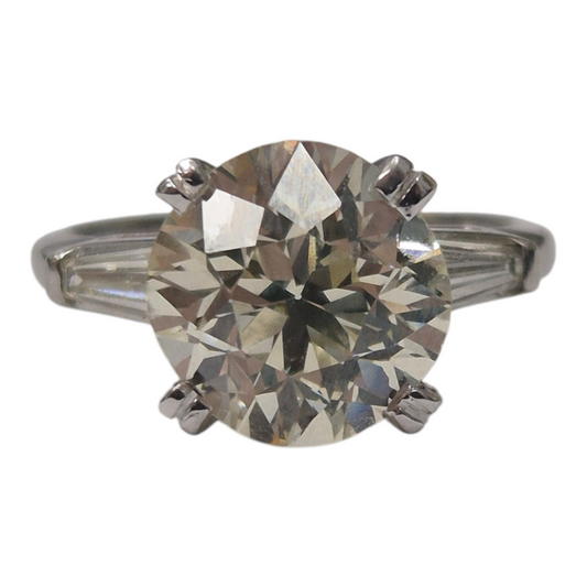 Platinum Tapered Baguette Diamond 3 Stone Ring
