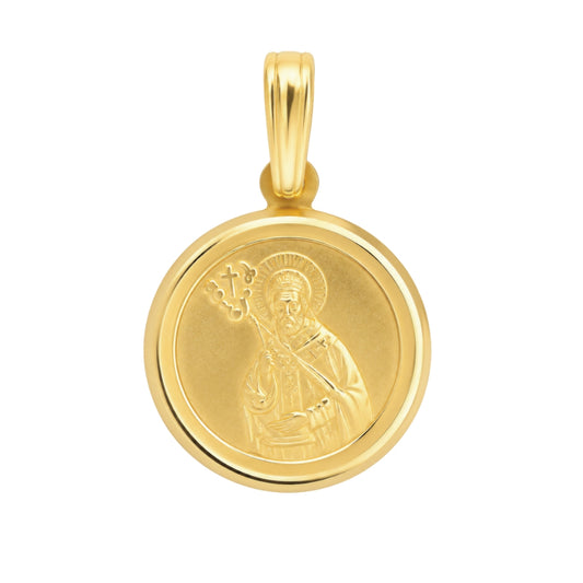 Yellow Gold Satin and Polish Pope Charm