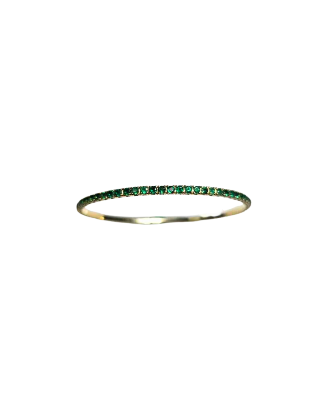 Yellow Gold Emerald Flexible Bangle Bracelet