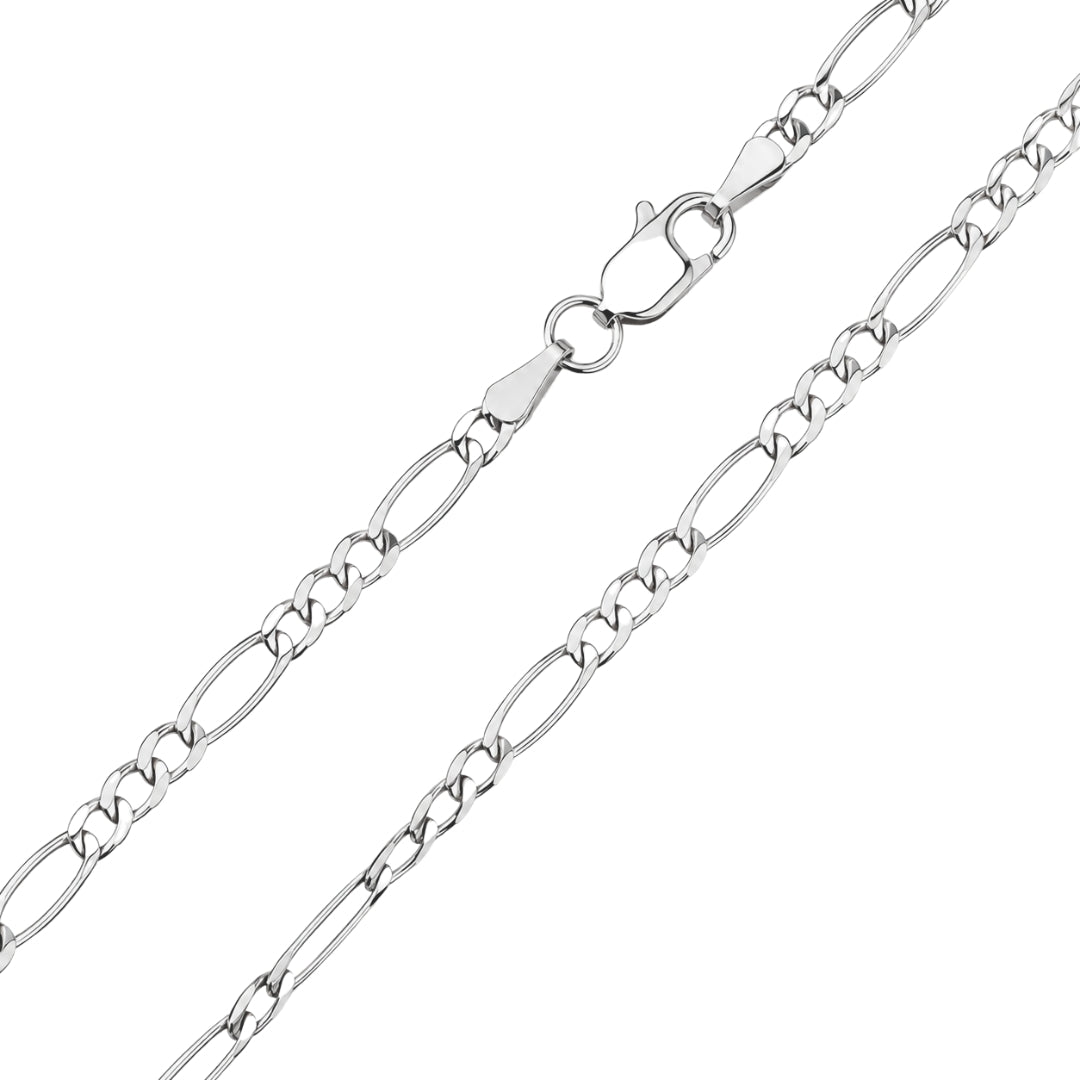 White Gold Figaro Bracelet