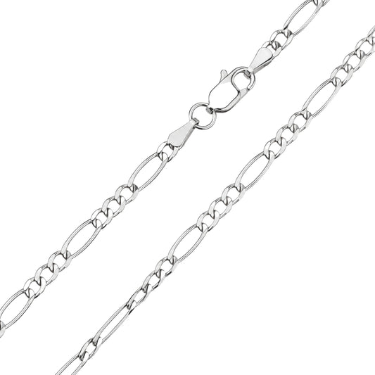 White Gold Figaro Bracelet