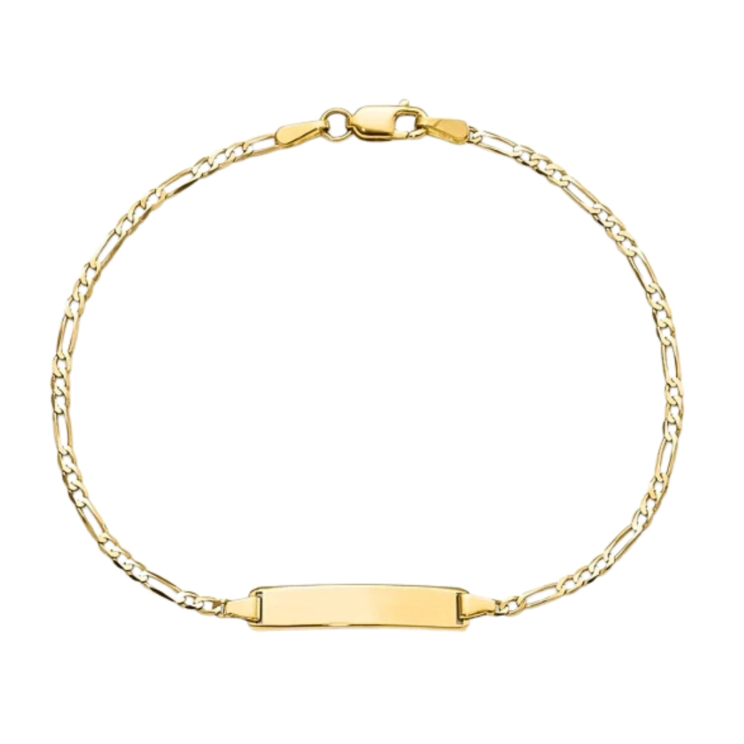 Yellow Gold Figaro ID Bracelet