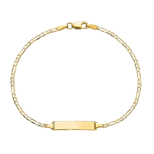 Yellow Gold Figaro ID Bracelet