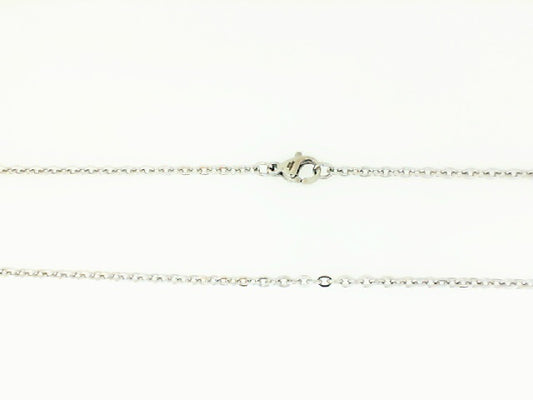 White Stainless Steel Oval Belcher Chain