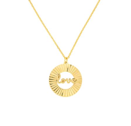 Yellow Gold Love Medallion Necklace