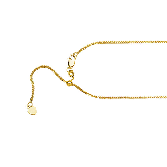 14 Karat Yellow Gold 1MM Wheat Chain