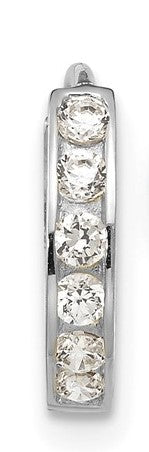 1/2 Pair White Gold Cz Huggy Earring