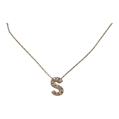 Yellow Gold S Mini Initial Pendant