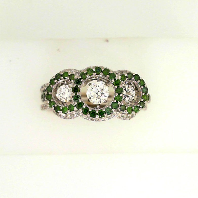 White Gond Two Part Dancing Diamond Insert Ring