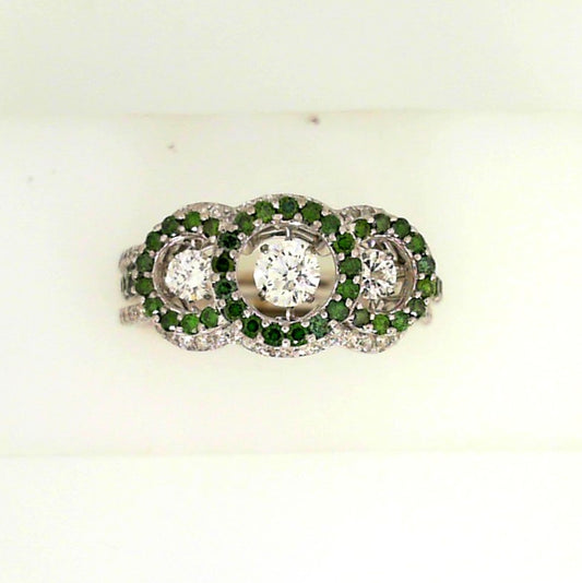 White Gond Two Part Dancing Diamond Insert Ring