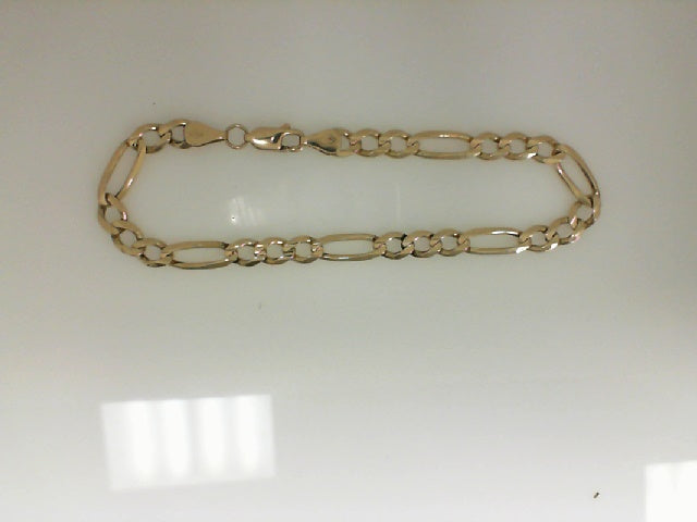 Vintage Yellow Gold 8.25 Inch Figaro Bracelet