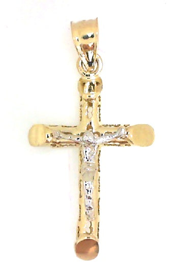 Two Tone Polished Crucifix Charm
