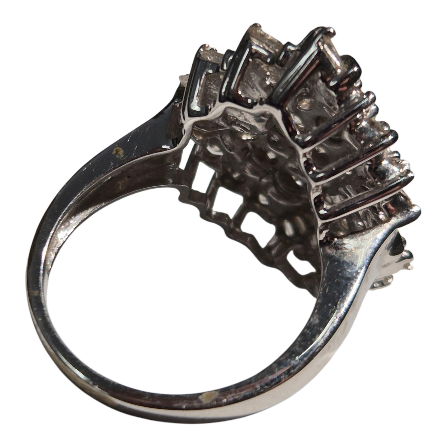 White Gold Champagne Diamond Ballerina Ring