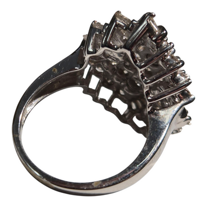 White Gold Champagne Diamond Ballerina Ring