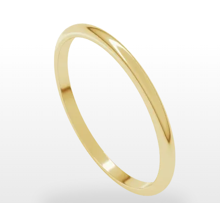 Yellow Gold Half Round Wedding Band