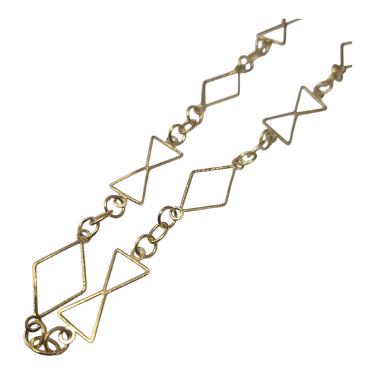 Yellow Gold Hammered Geometric Necklace