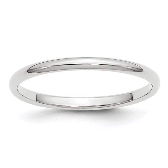 White Gold Half Round Wedding Band