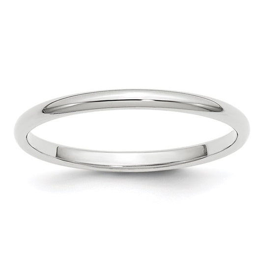 White Gold Half Round Wedding Band