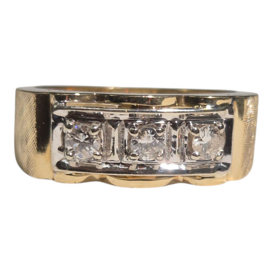 Two Tone Gold Brilliant Cut Diamond Ring