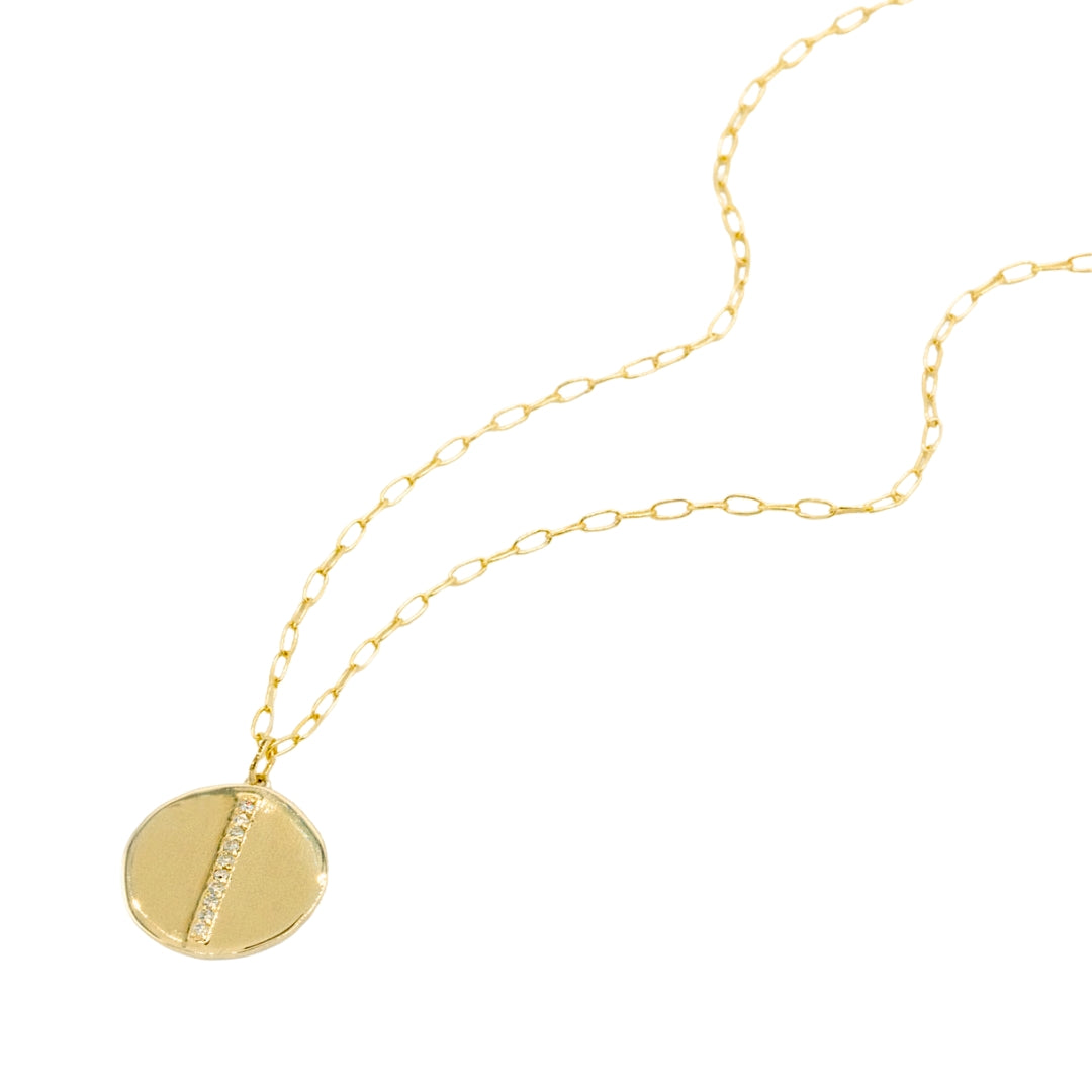 Yellow Gold Diamond Medallion Necklace