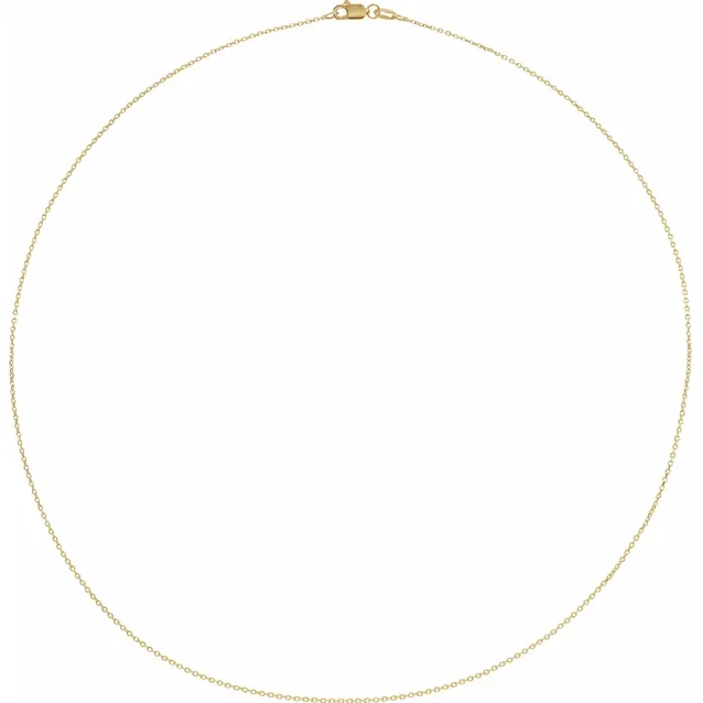 Yellow Gold Diamond Cut Cable Chain With Lobster Clasp