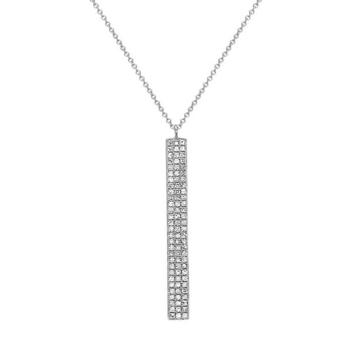 White Gold Diamond Stick Necklace