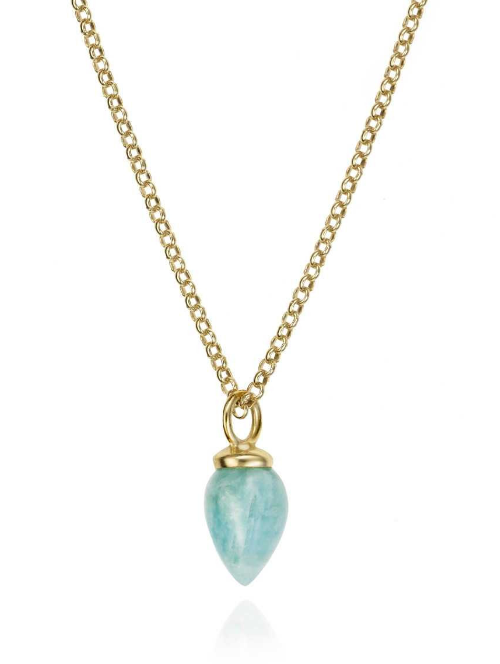 Gold-Plated Silver Amazonite Pendulum Pendant