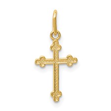 14 Karat Yellow Gold Small Cross Charm