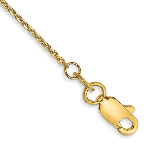 Yellow Gold Diamond Cut Cable Chain