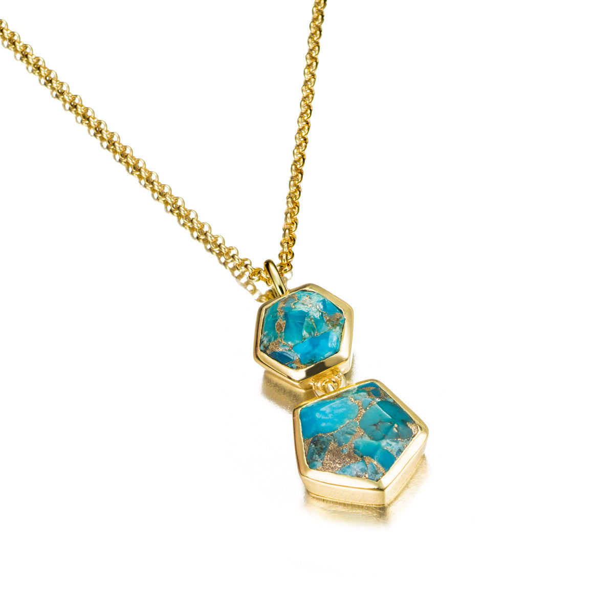 Yellow Silver Turquoise Atlas Pendant