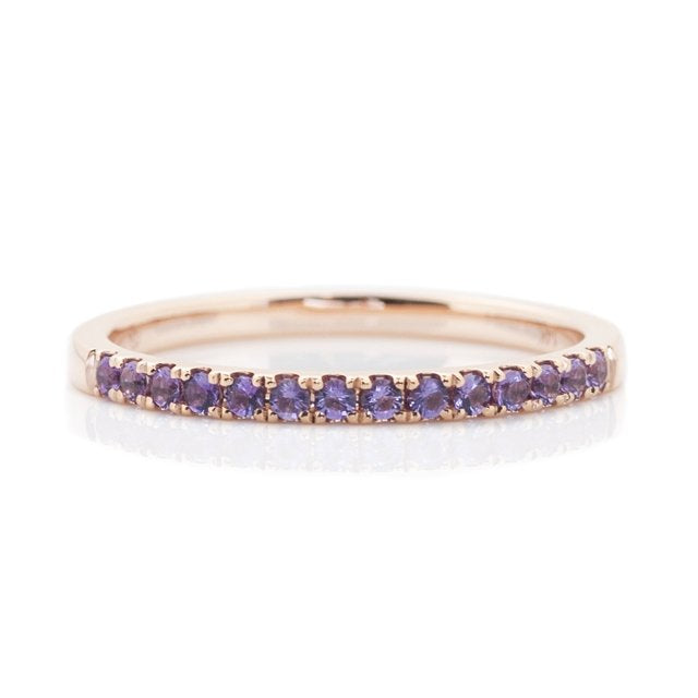 Rose Gold Round Amethsyt Stacking Band