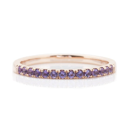 Rose Gold Round Amethsyt Stacking Band