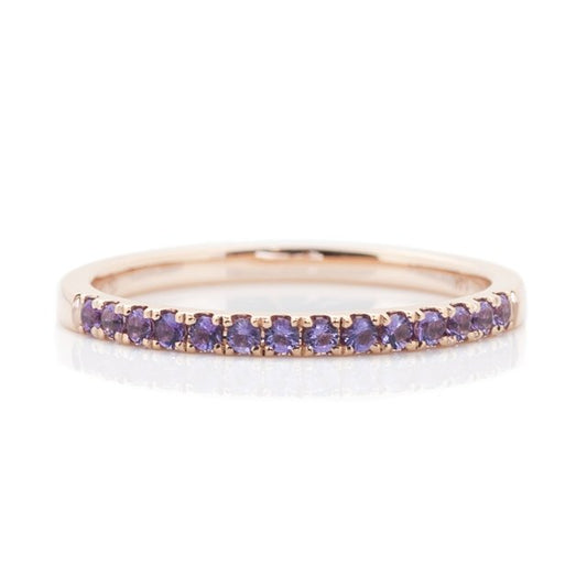 Rose Gold Round Amethsyt Stacking Band