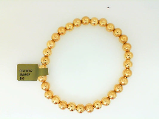 6MM Gold Filled Beaded Stretch Bracelet