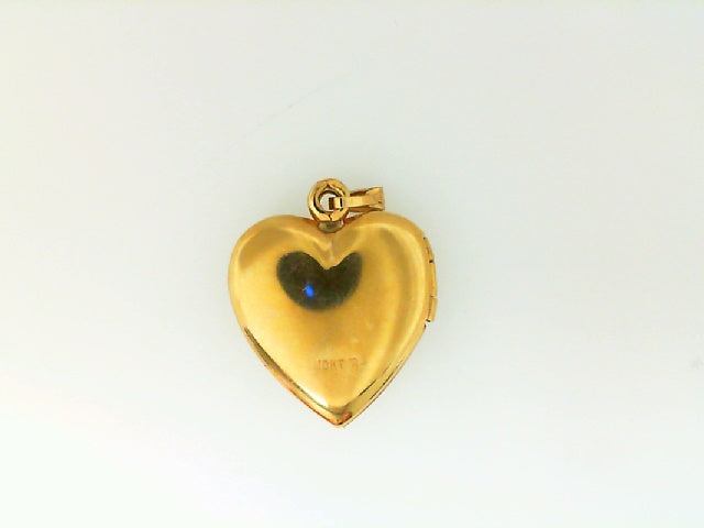 Vintage Yellow Gold Heart Mom Locket Pendant