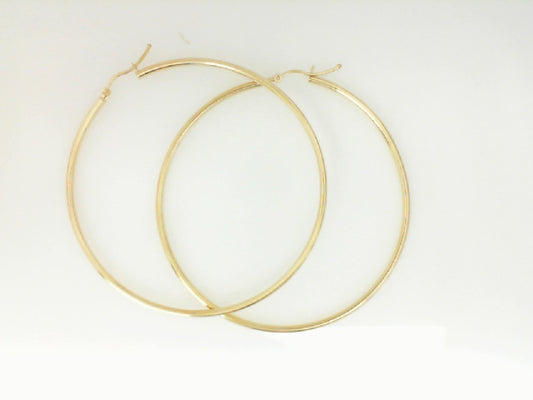 Yellow Gold Large Hoops
