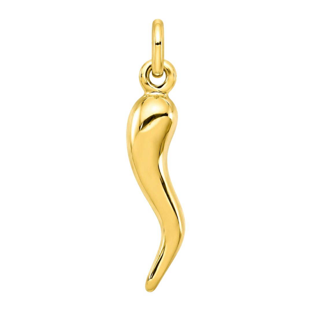 Gold-Plated Silver Italian Horn Pendant