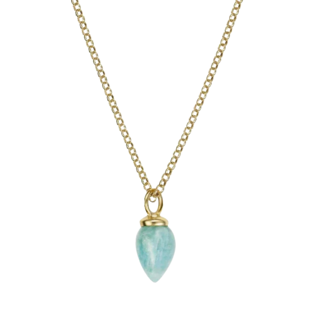 Gold-Plated Silver Amazonite Pendulum Pendant