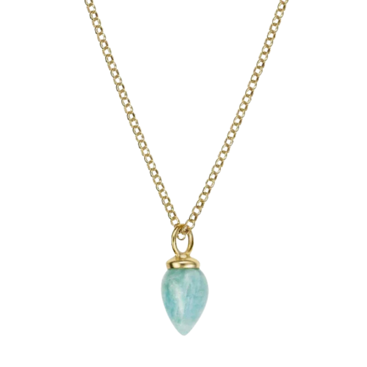 Gold-Plated Silver Amazonite Pendulum Pendant