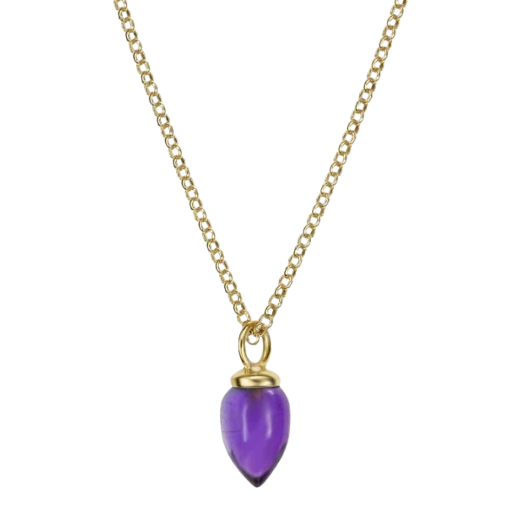 Gold-Plated Silver Amethyst Pendulum Pendant
