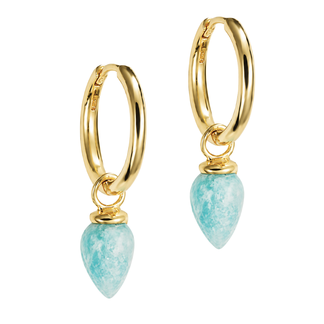 Gold-Plated Silver Amazonite Pendulum Earrings