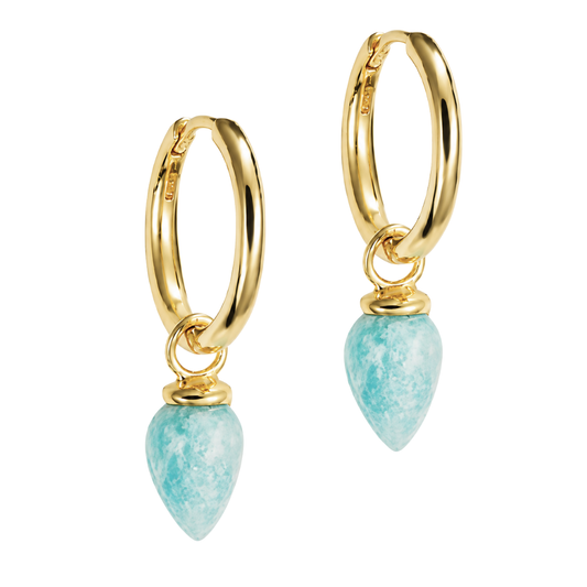 Gold-Plated Silver Amazonite Pendulum Earrings