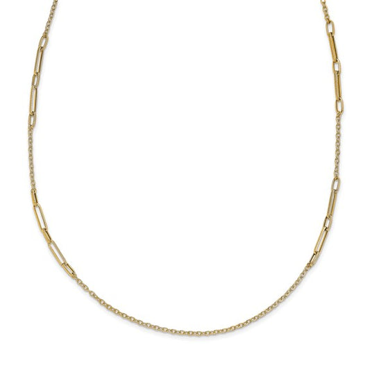 Yellow Gold Paperclip Necklace