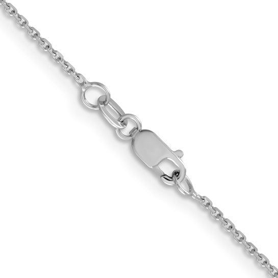 White Gold Adjustable Diamond Cut Cable Necklace