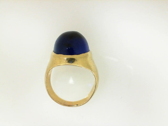 Yellow Gold Cabochon Sapphire Dome Ring