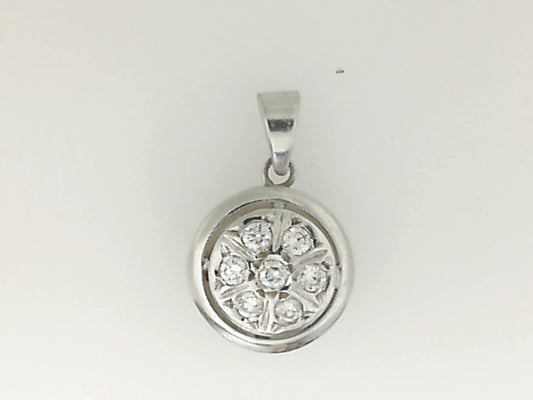 Vintage White Gold Cluster Pendant