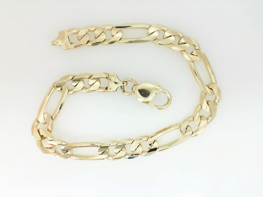 Vintage 8.5 Inch Yellow Gold Figaro Bracelet