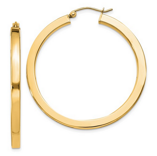 Gold-Plated Square Tube Hoops