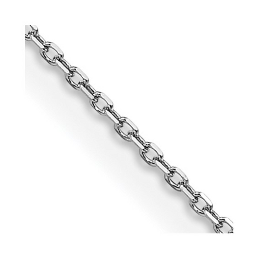 18In White Gold Diamond Cut Cable Necklace